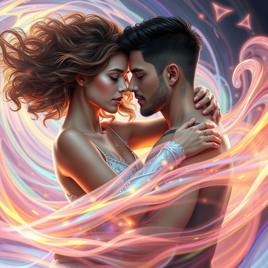 Romantic Encounter in a Futuristic Dreamworld