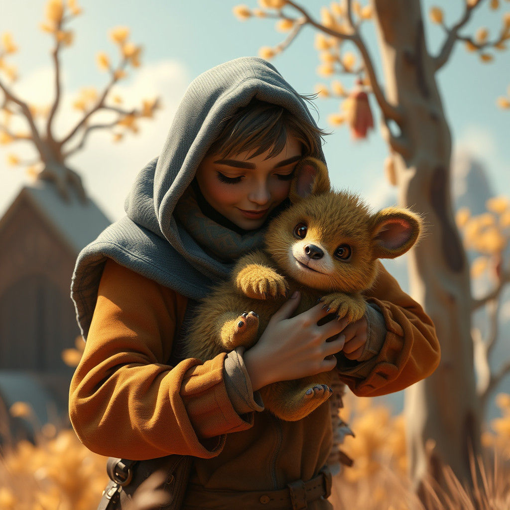 Caretaker and Pickle in Whimsical Fantasy Artscape