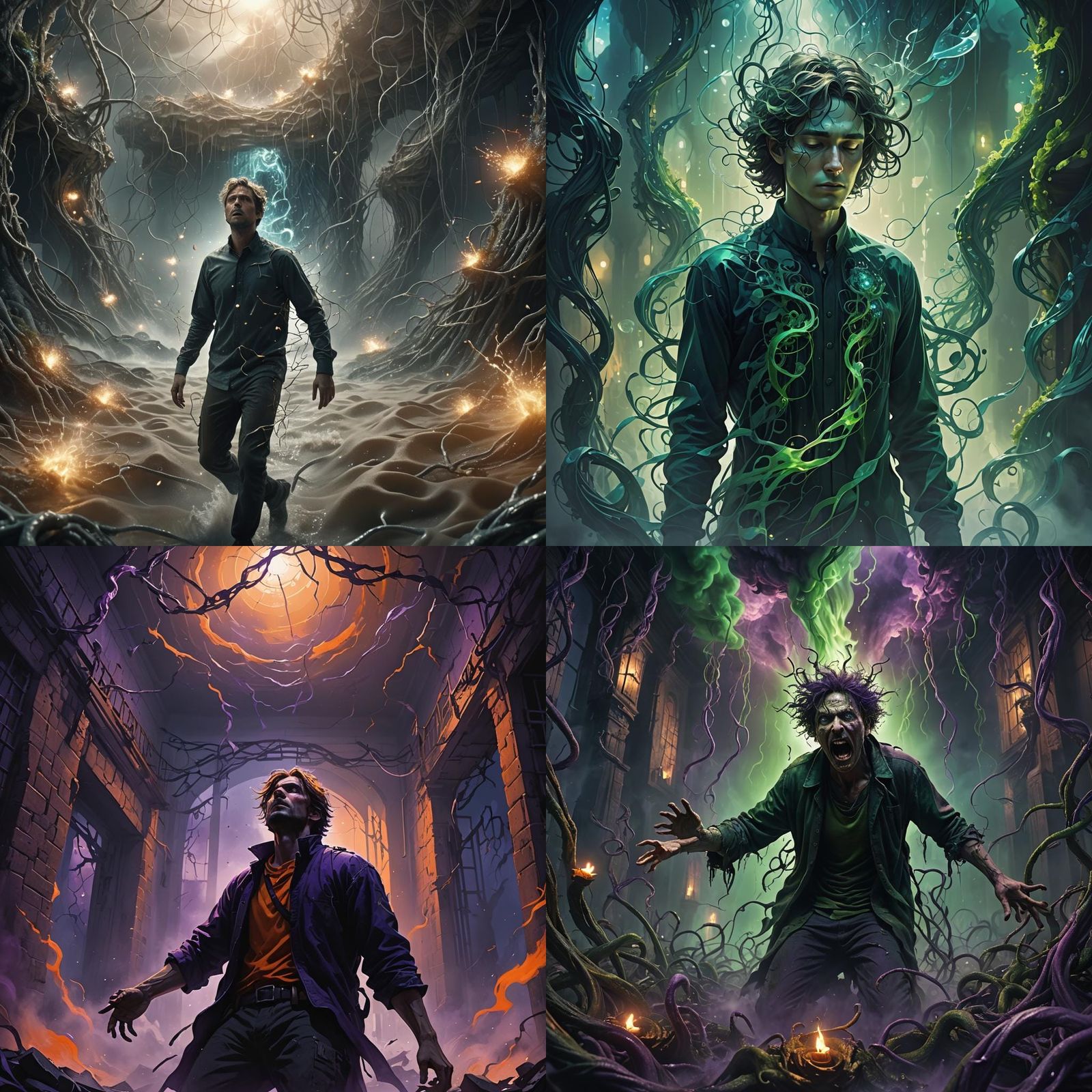 Human Awakening from Nightmare in Mind, Detailed Art