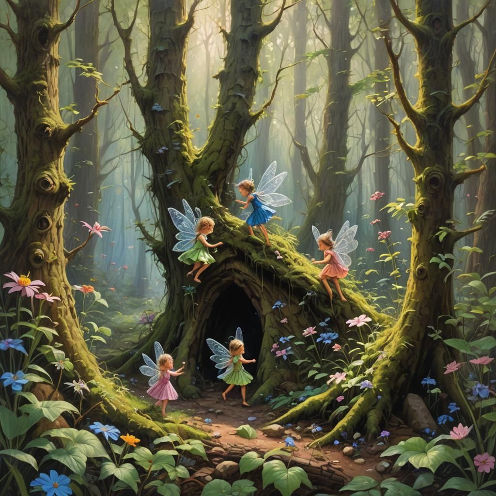 Fairies Play Hide and Seek in Enchanted Forest