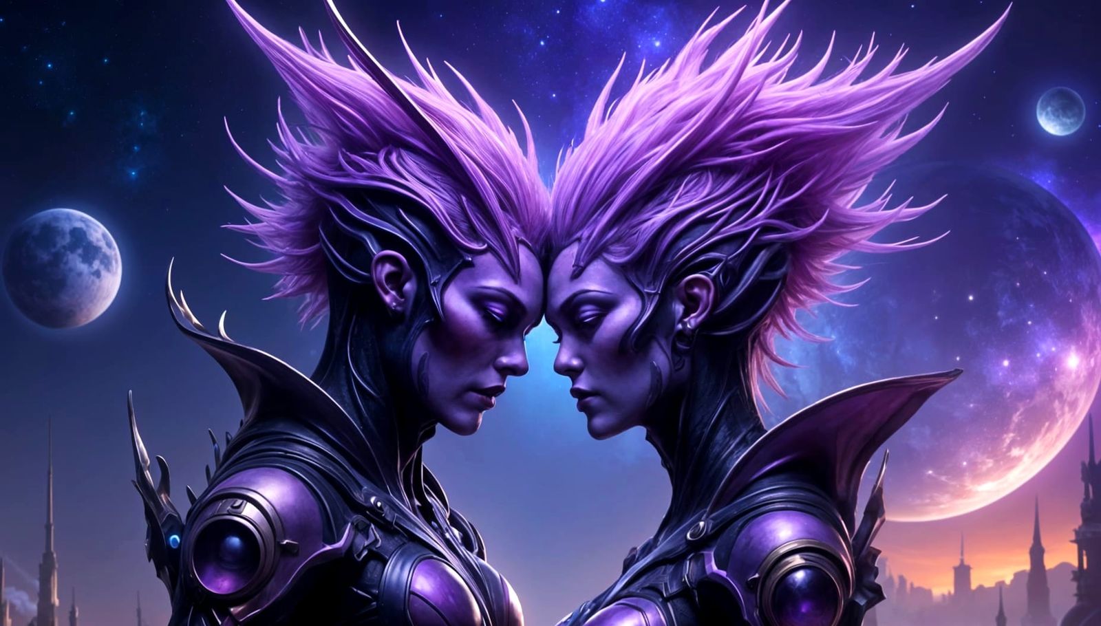 Android Lovers on a Futuristic Alien World