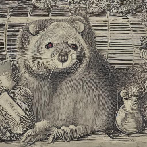 Possum Portrait Inspired by Holbein and Warhol