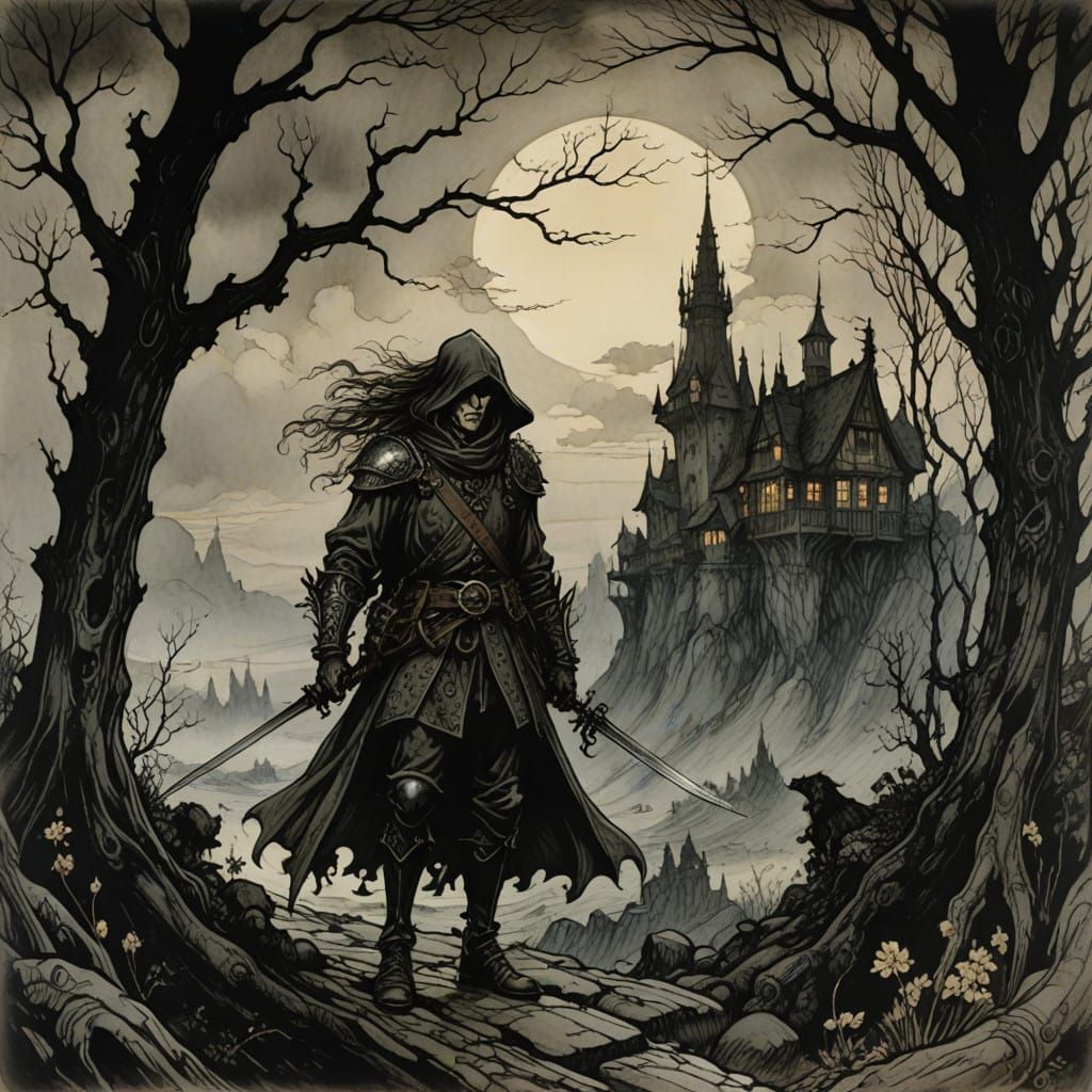 Grimdark Fantasy World in a Mysterious Atmosphere