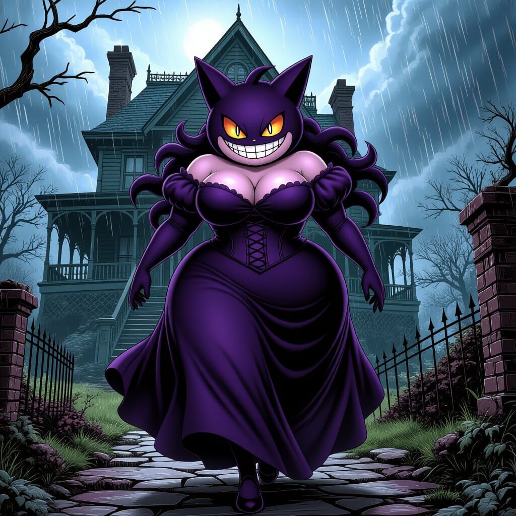 Gengar as Voluptuous Woman in Ashley Wood Style