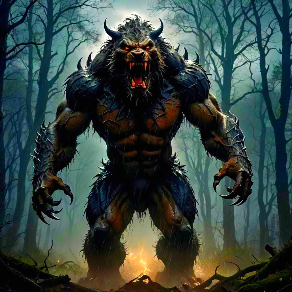 Cinematic Werewolf Beast in Film Still