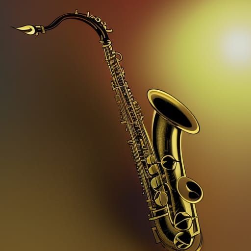 Saxophone in Comic Book Art Style