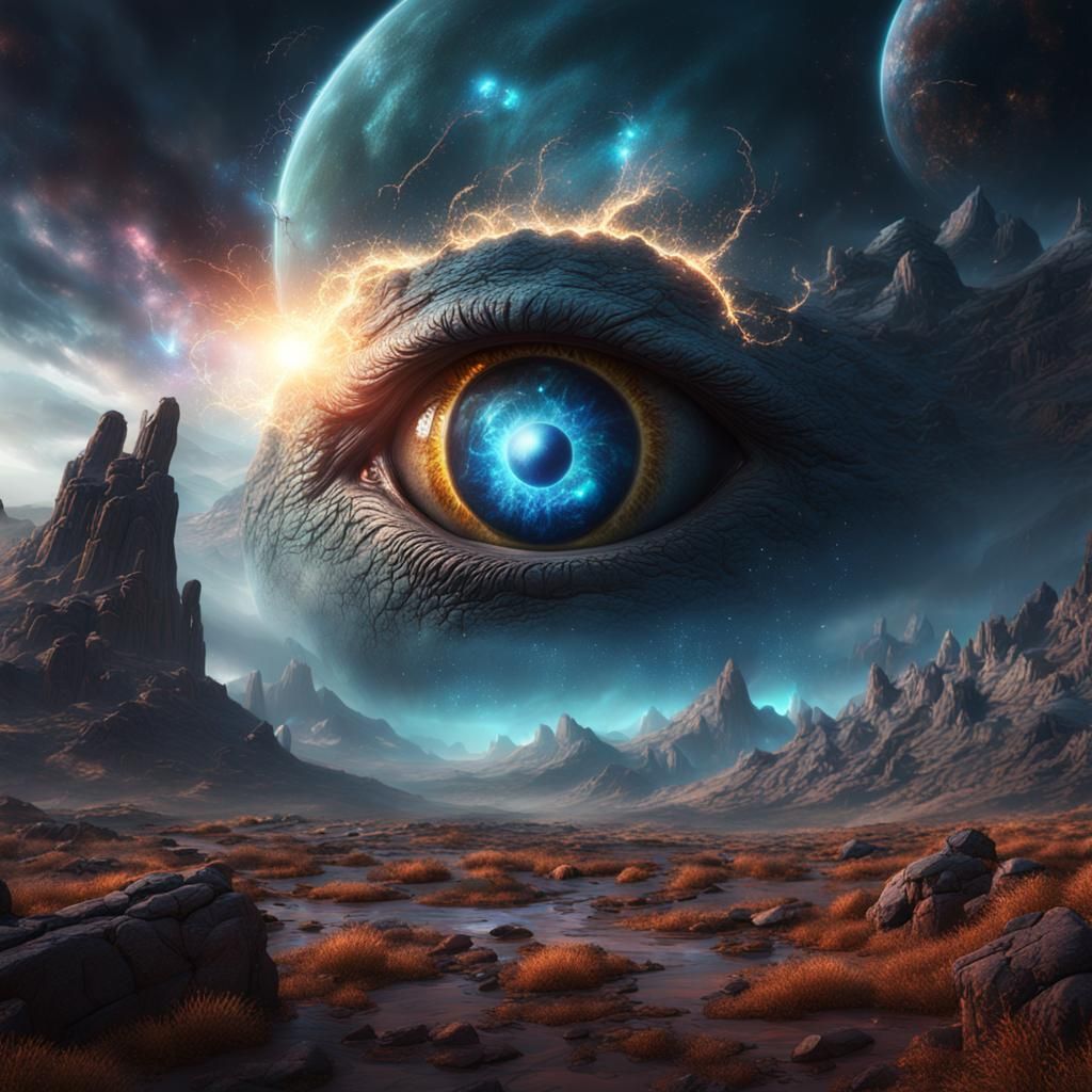 Eye of the Cosmic Storm: Detailed Fantasy Art