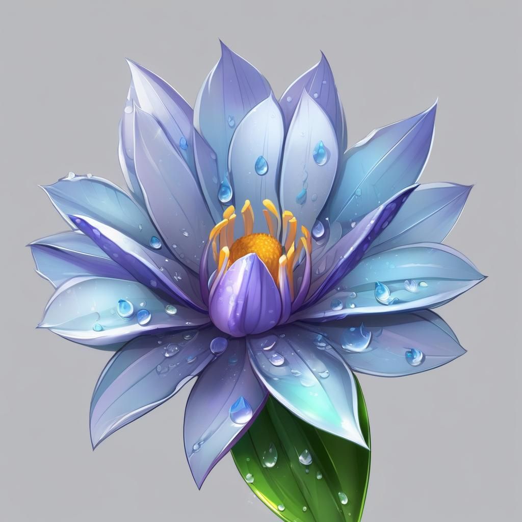 Anime Flower with Dew Drops Concept Art