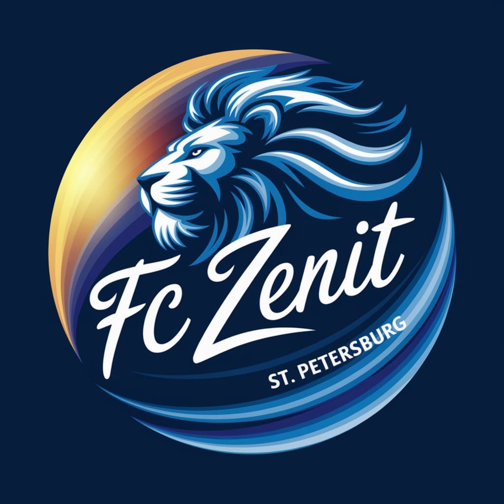 Dynamic Lion Logo for FC Zenit in Modern Style