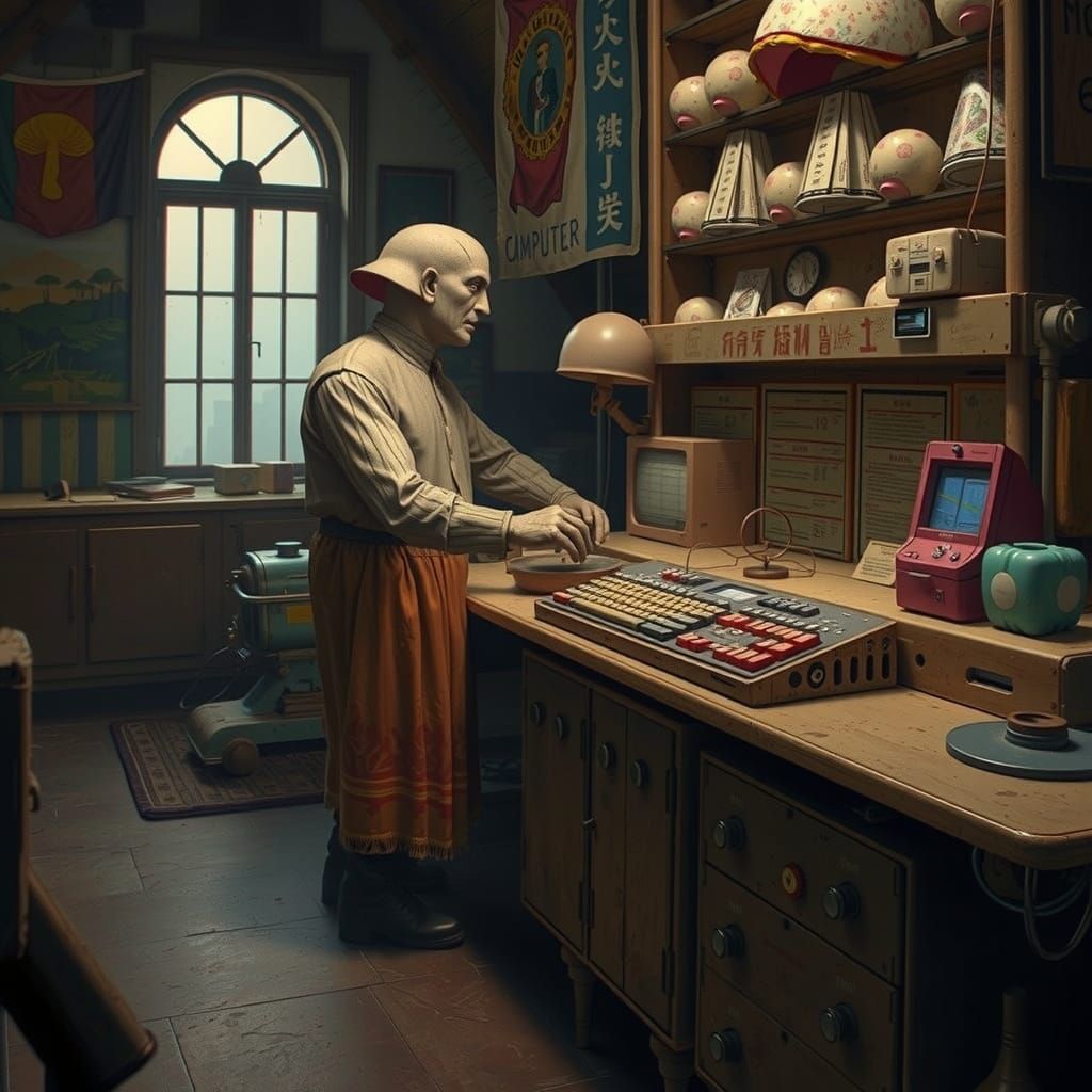 Surreal 17th Century Computer Meets Gum Bungalow