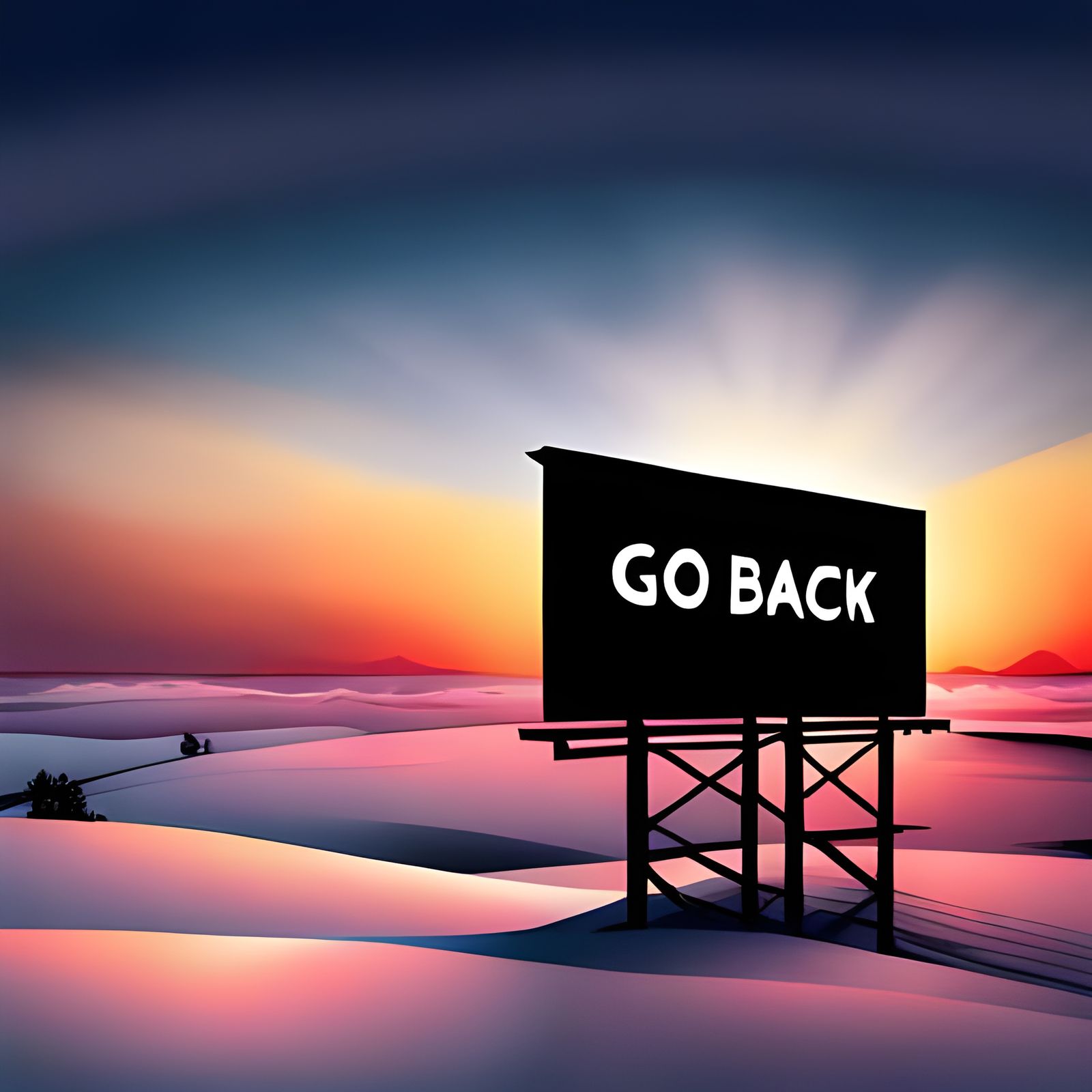 Plain Billboard Warns to Go Back