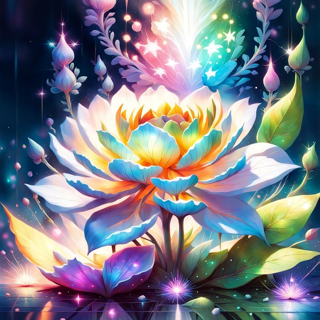 Glowing Magical Flowers in Hyperrealistic Concept Art