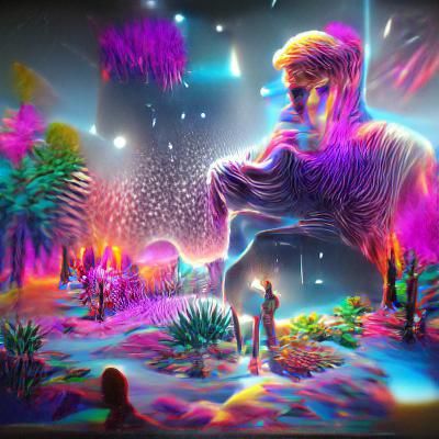 Surreal Forest: Camels, Waterfalls, and Astral Disco