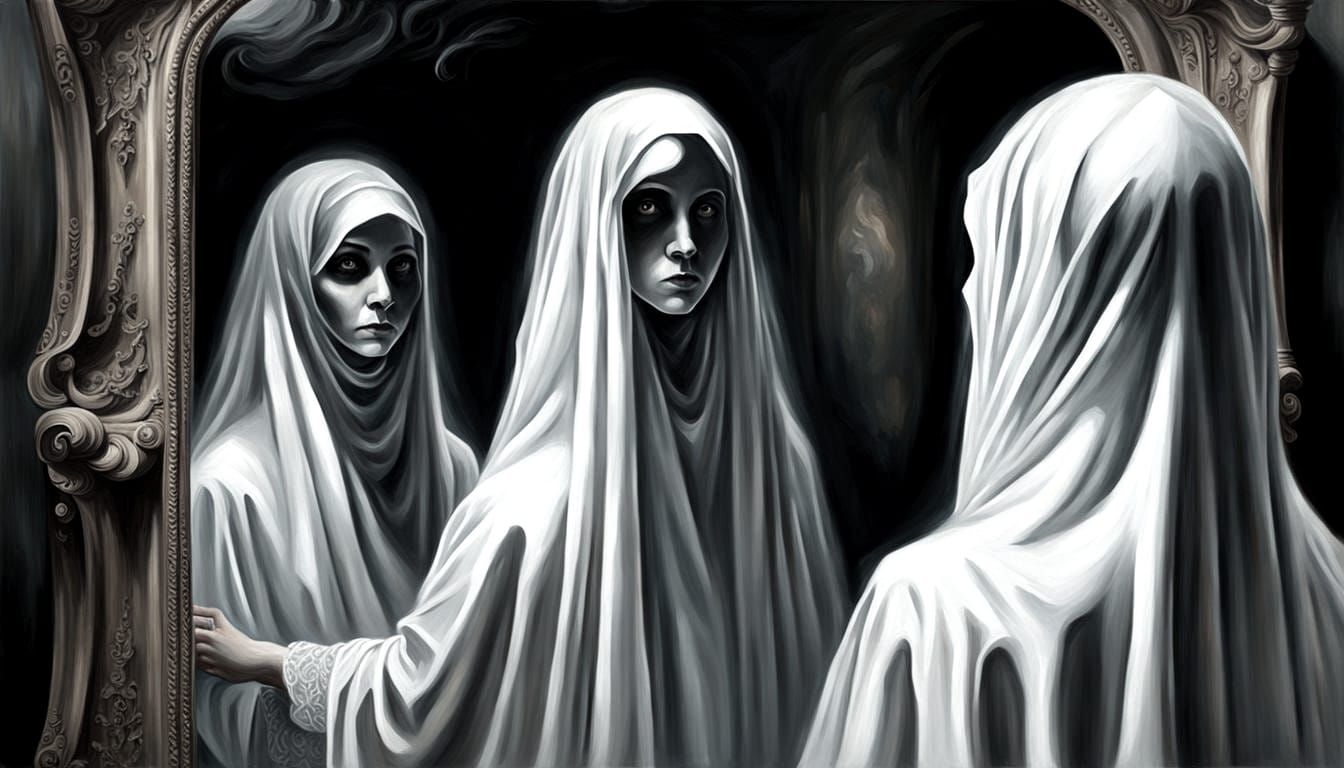 Ethereal Ghost Portrait in Oil Painting Style