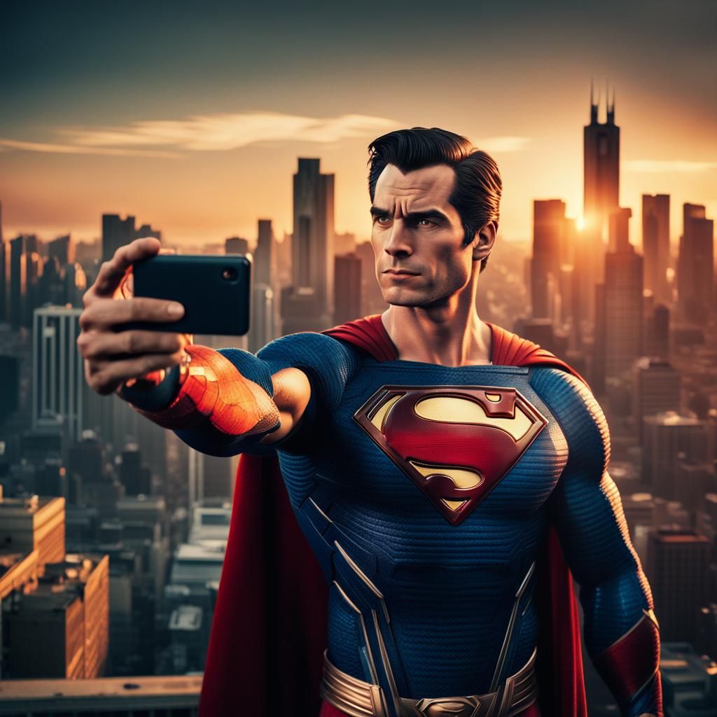 Superman Selfie: Ultra-Realistic Superhero Portrait