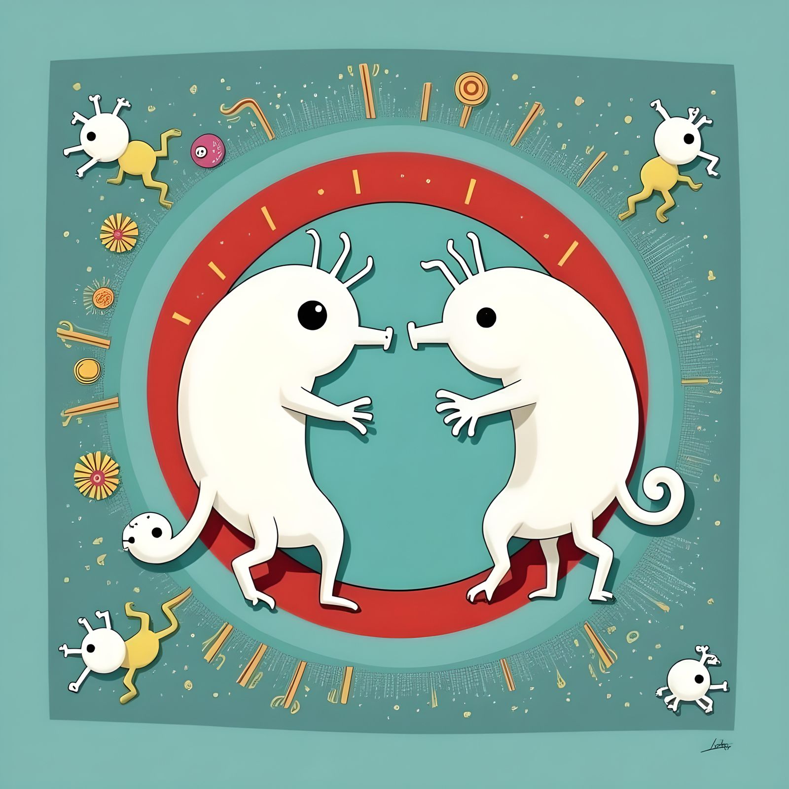 Frustrated Clocks Face Off in Time