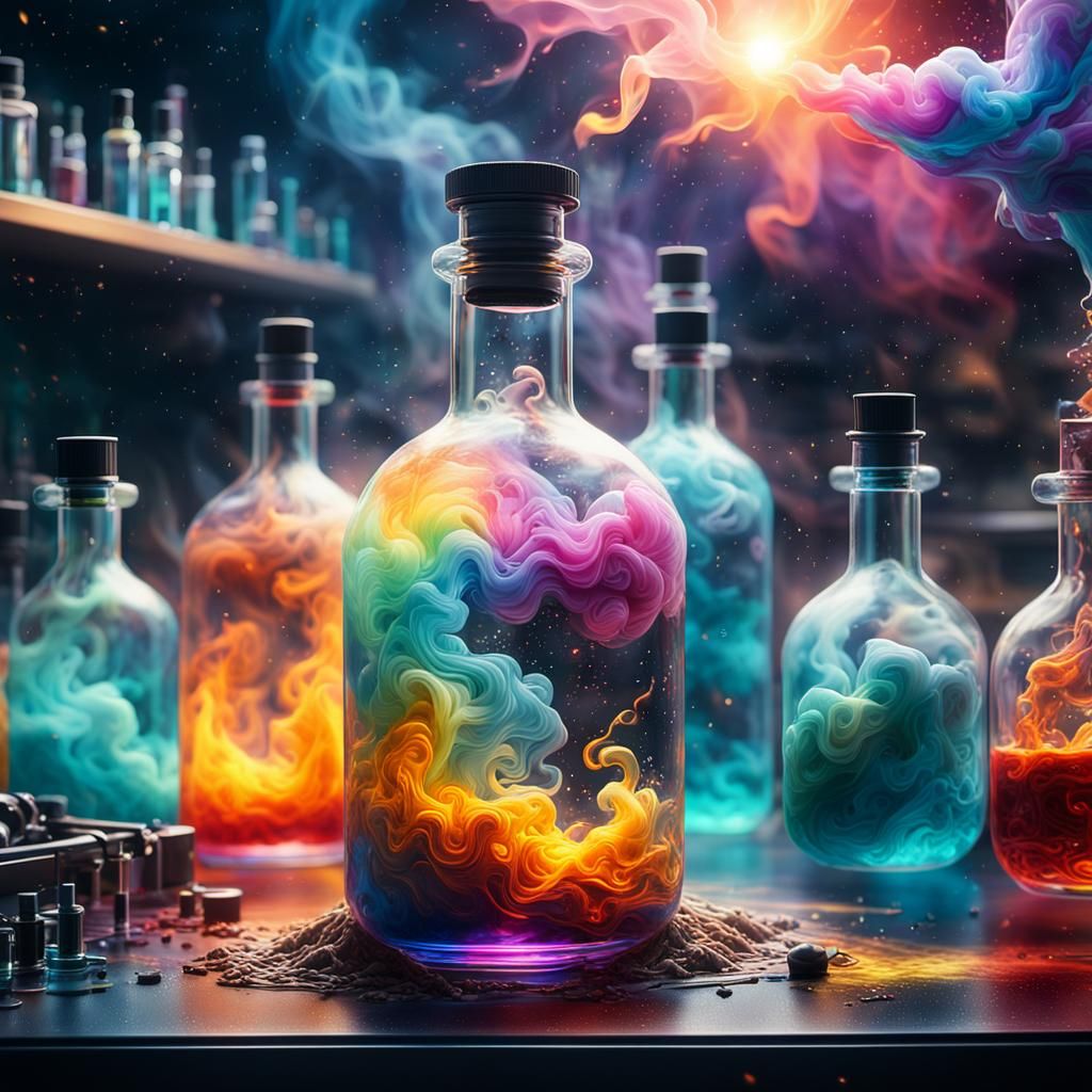 Laboratory Acid Swirl Digital Painting