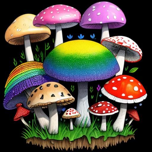 Rainbow Mushrooms: A Colorful Fungi Fantasy