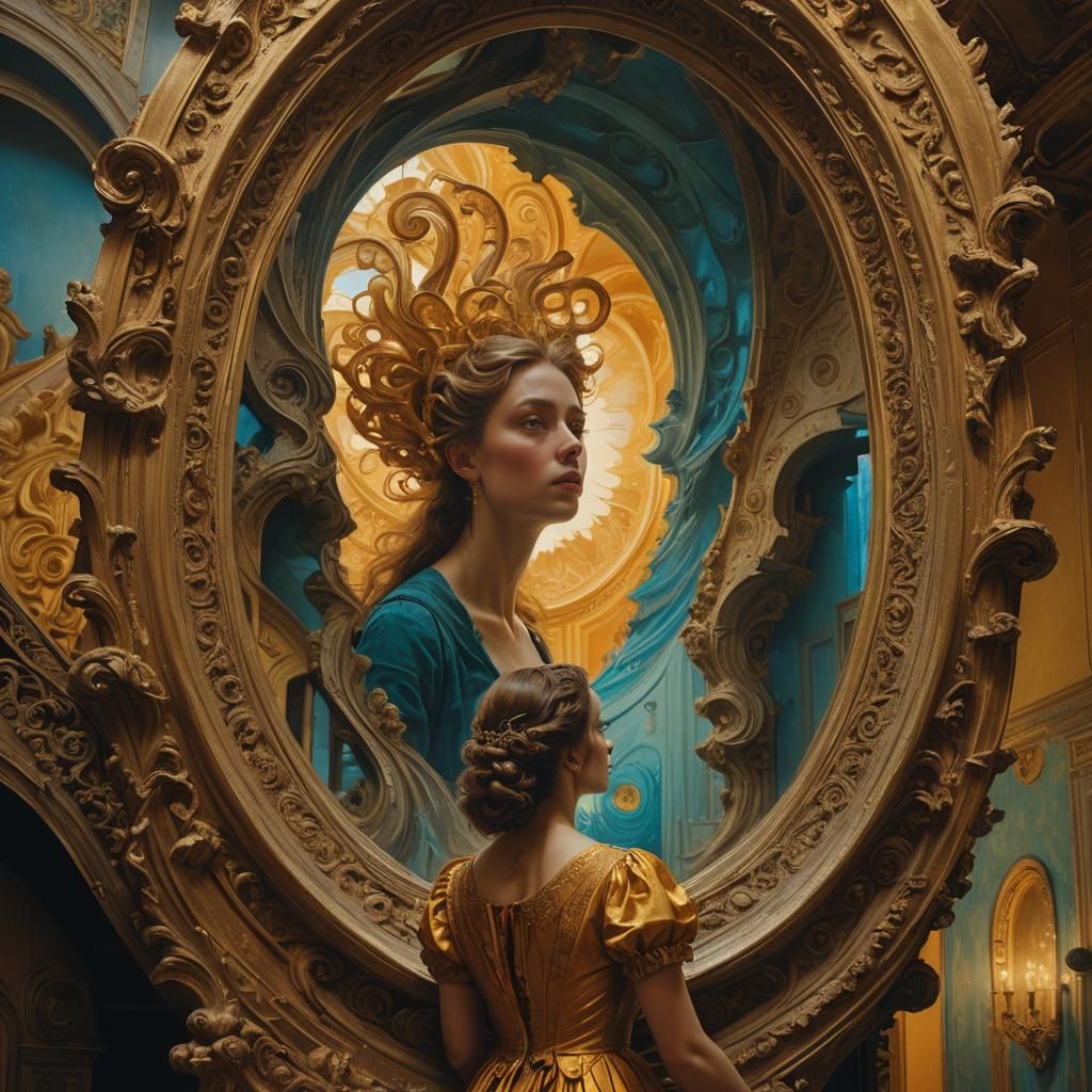 Baroque Surrealism: Woman and the Mystical Mirror
