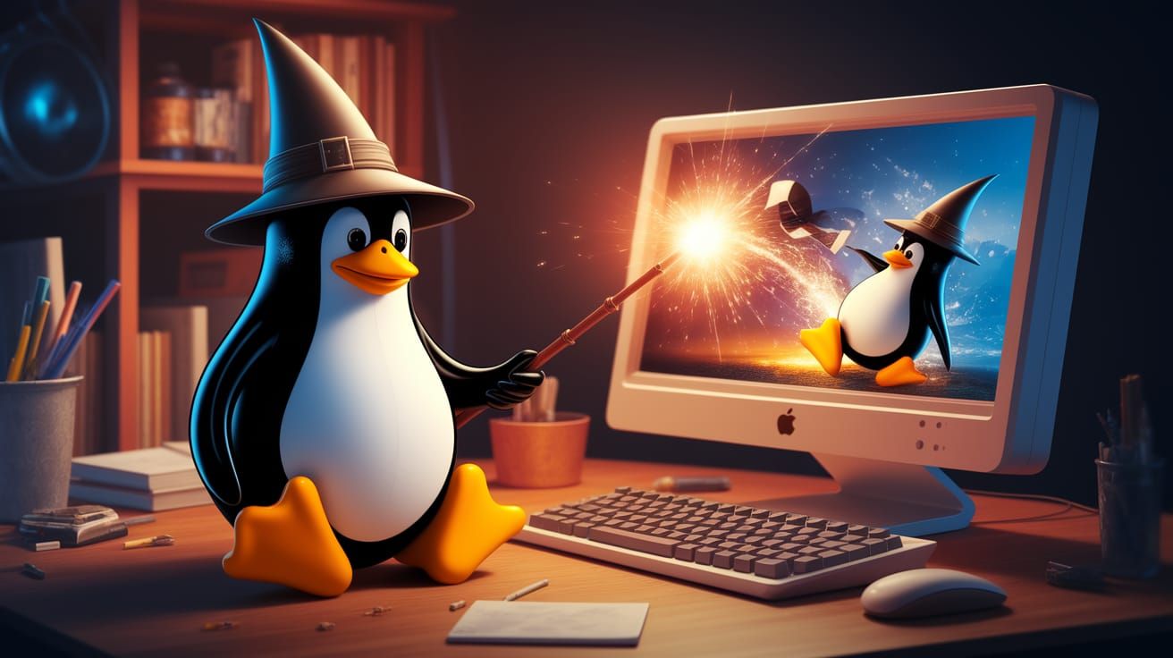 Linux Wizard in Epic 3D Render
