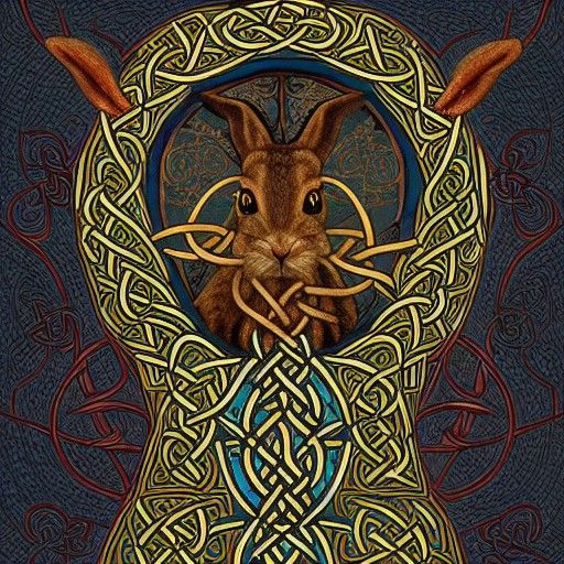 Celtic Knotwork Pattern in Book of Kells Style