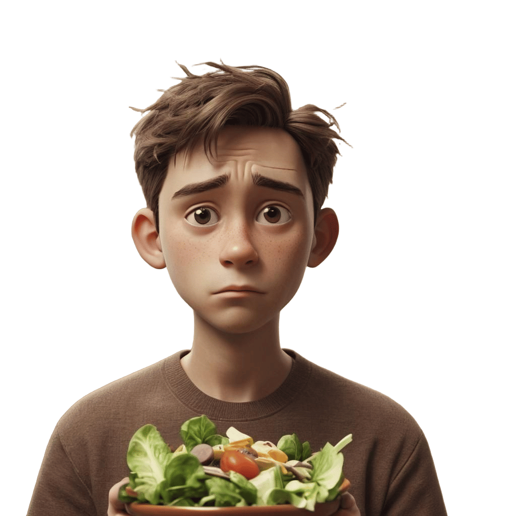 Cute Animated Salad Character in Cinematic Style