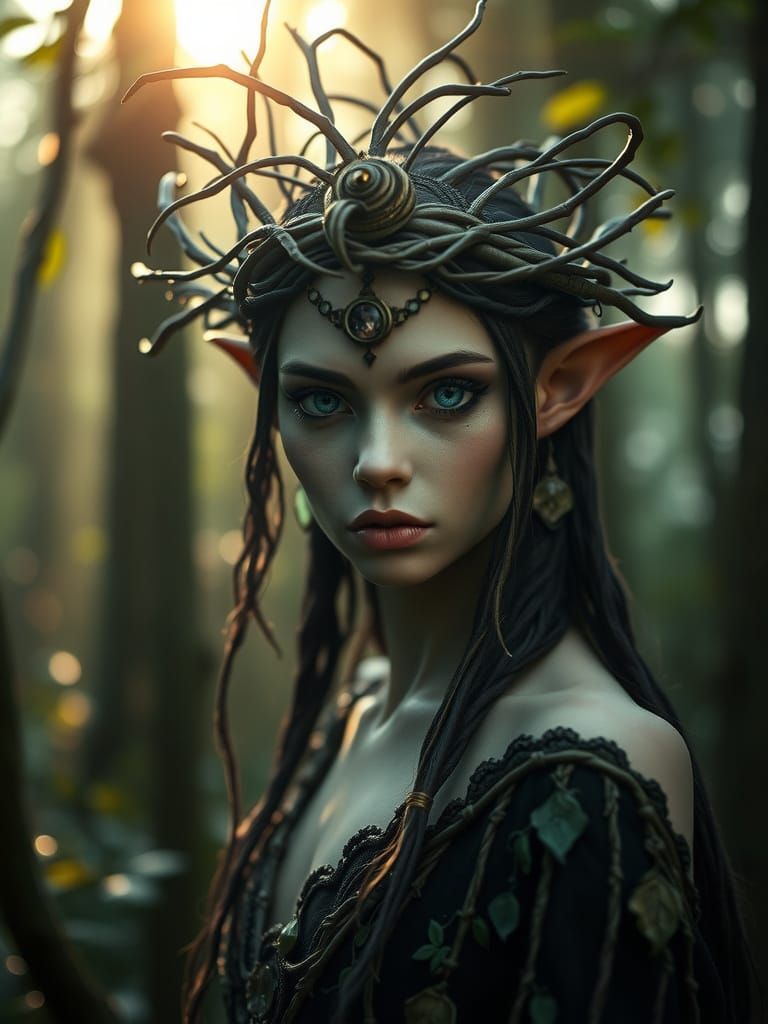 Ethereal Forest Spirit in Whimsical Digital Art