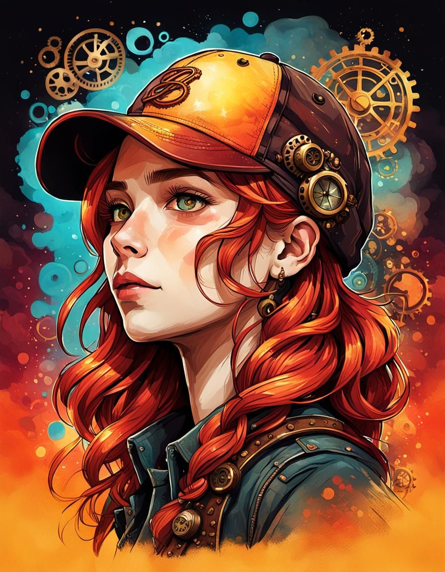 Sunset Shimmer Portrait in Calligraphic Ink Style