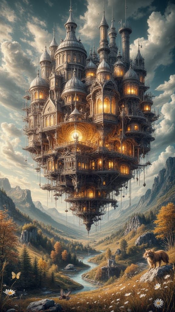 Dystopian Heart: Industrial Surrealism in Cross-Hatching Sty...