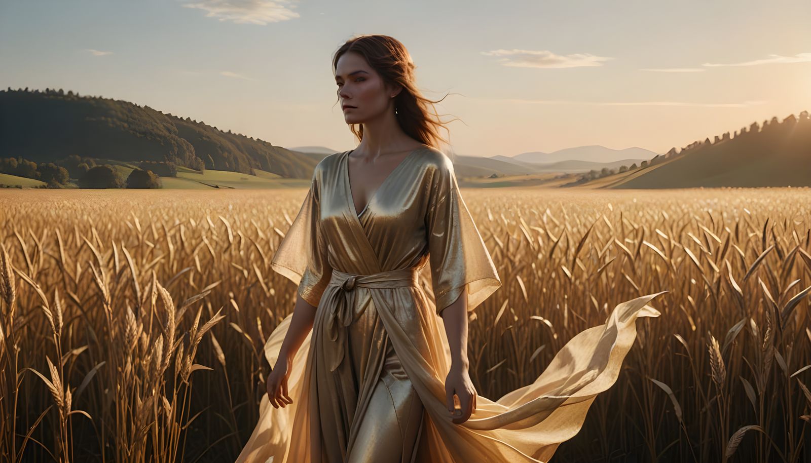 Nordthra Goddess Embracing Dawn's Warmth