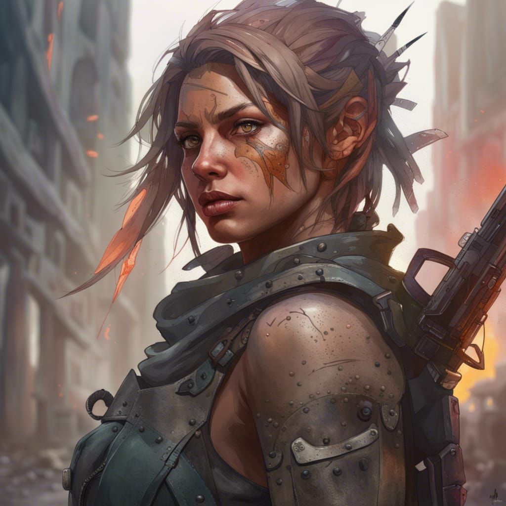 Post-Apocalyptic Female Warrior Portrait