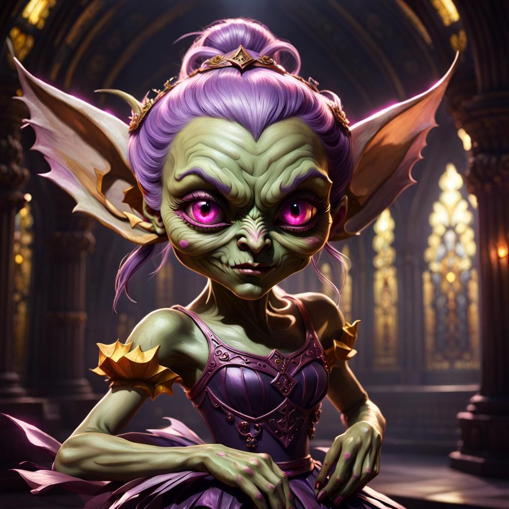 Sinister Goblin Ballerina in Dark Fantasy Style