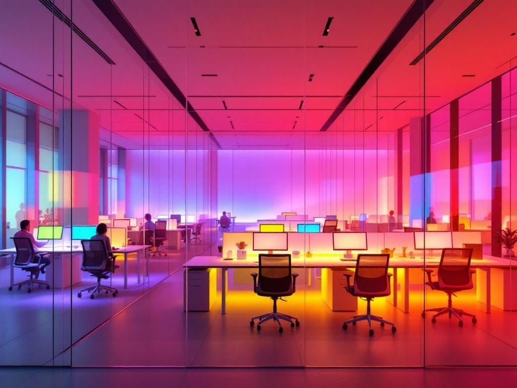 Open Office with Ambient Light in Turrell Style