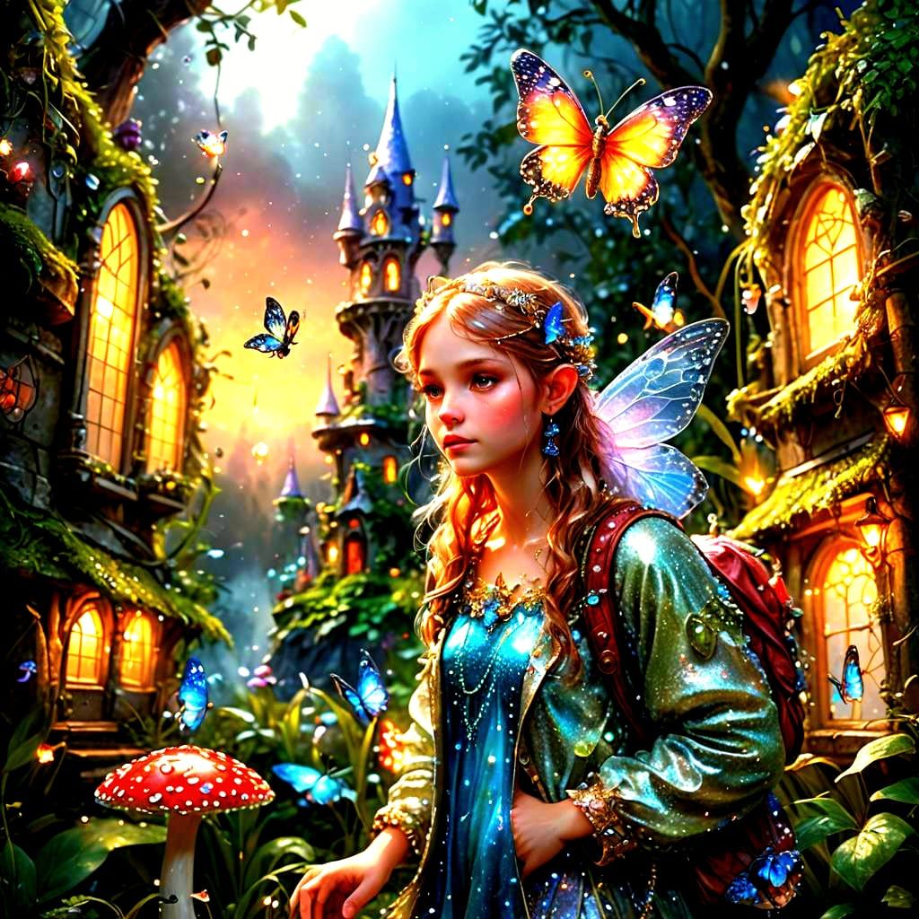 Sparkling Magical Scene with Intricate Details