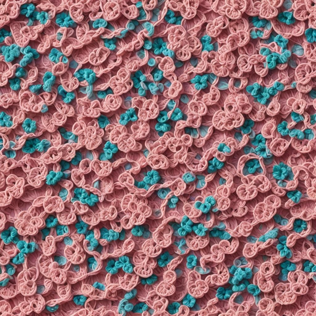 3D Rainbow Crochet Pattern on Pink