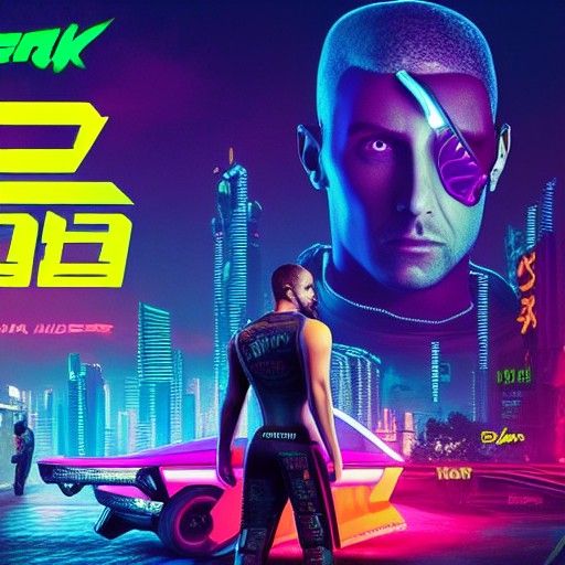 Ganja in Neon Cyberpunk 2099 Style