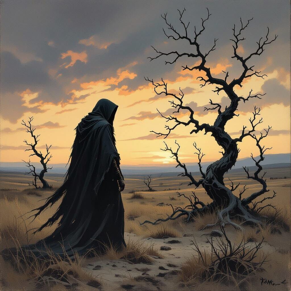 Centaur on Desolate Moor in Ashcan School Style