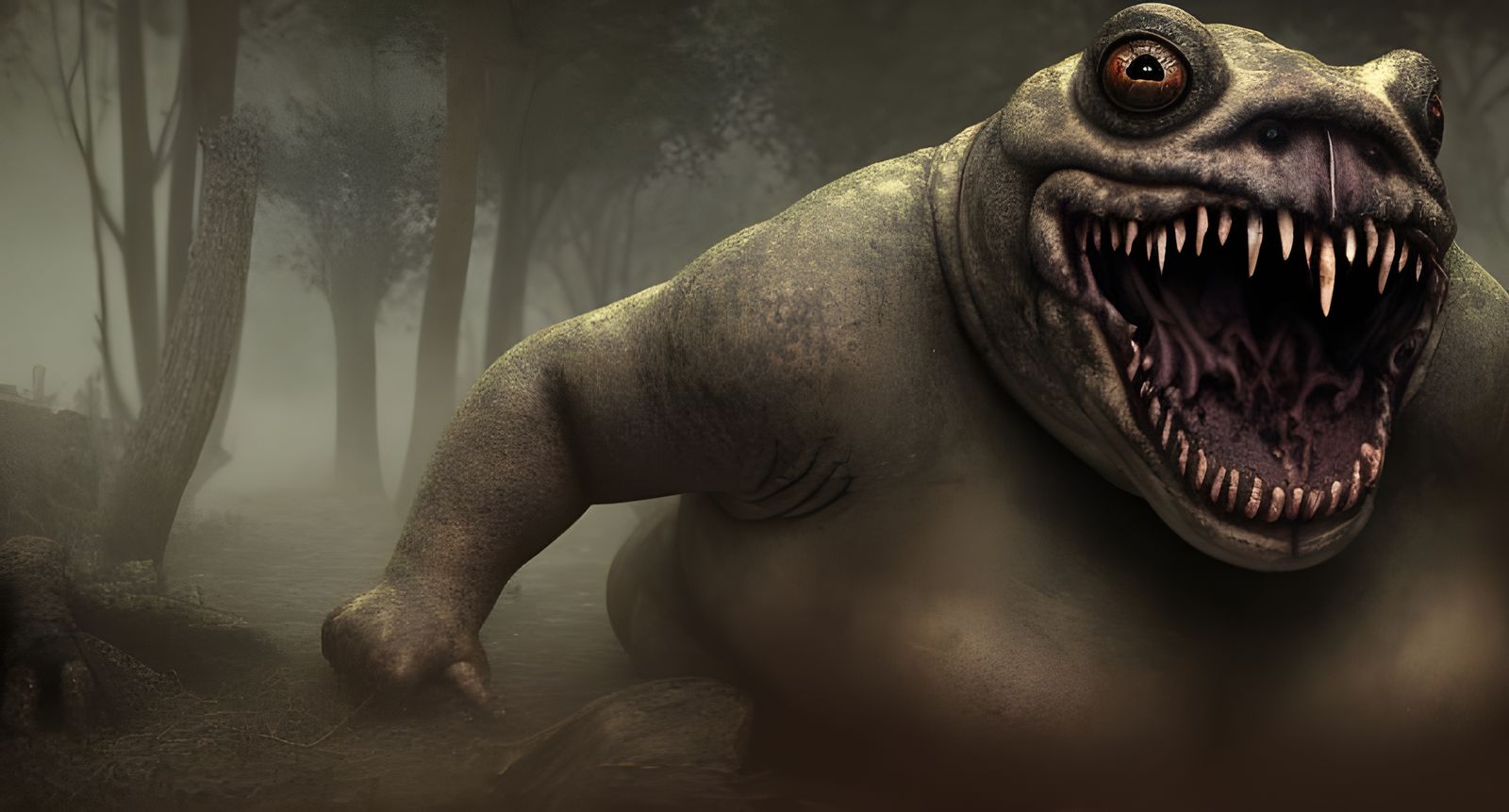 Tsathoggua's Post-Apocalyptic World in Hyperrealistic Style
