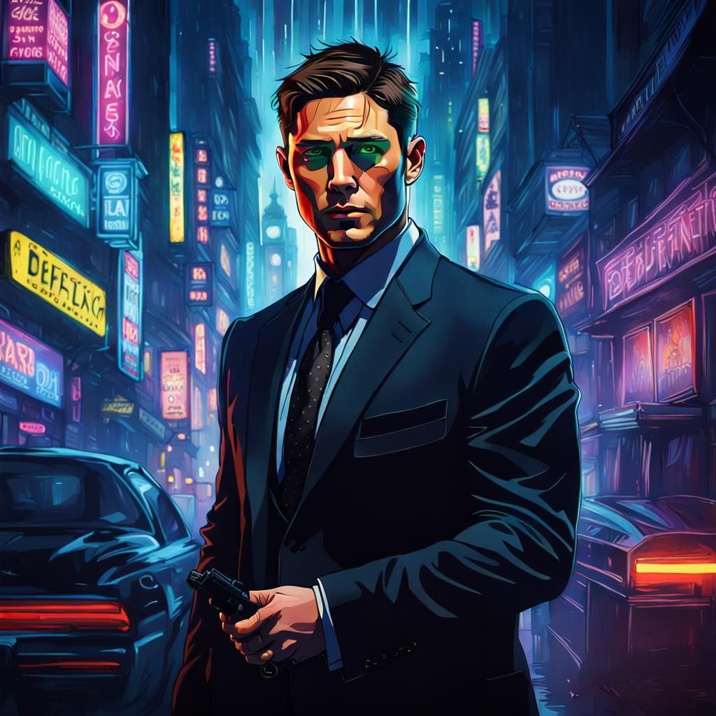 Jensen Ackles (40 years old) in a strict black suit and tie ...