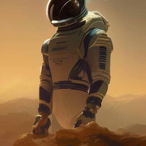 Astronaut Portrait on Alien Planet in Artstation Style