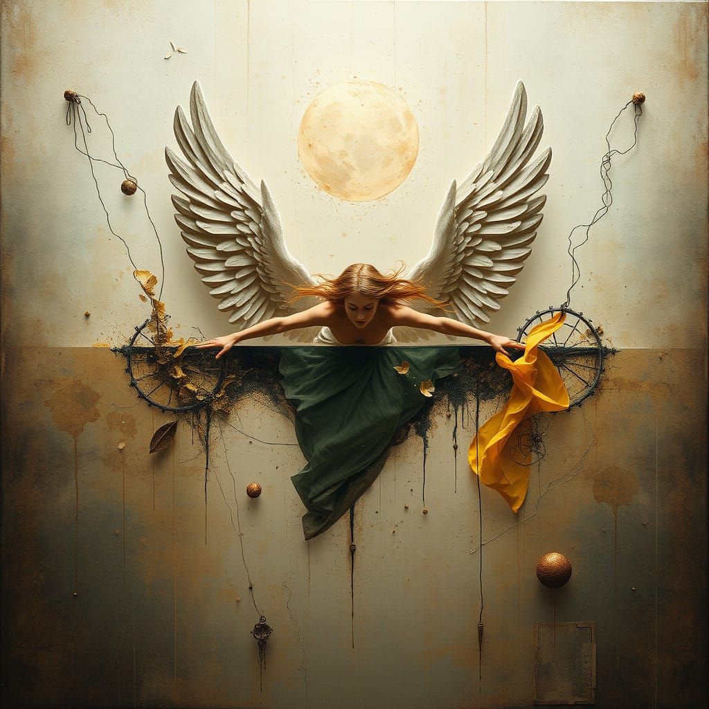 Ethereal Female Angel in Dreamlike Harmony