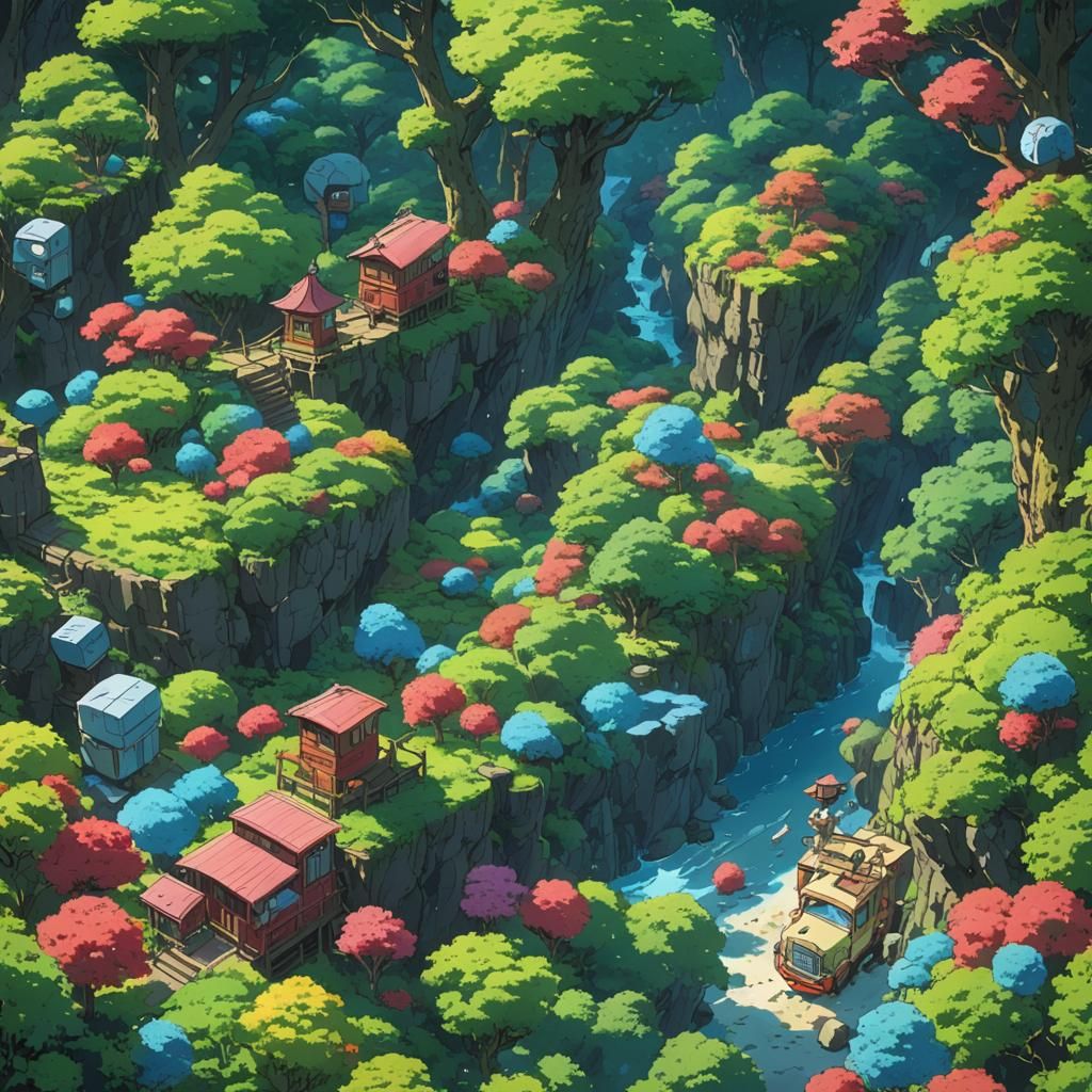 Anime Farm Landscape in Studio Ghibli Style