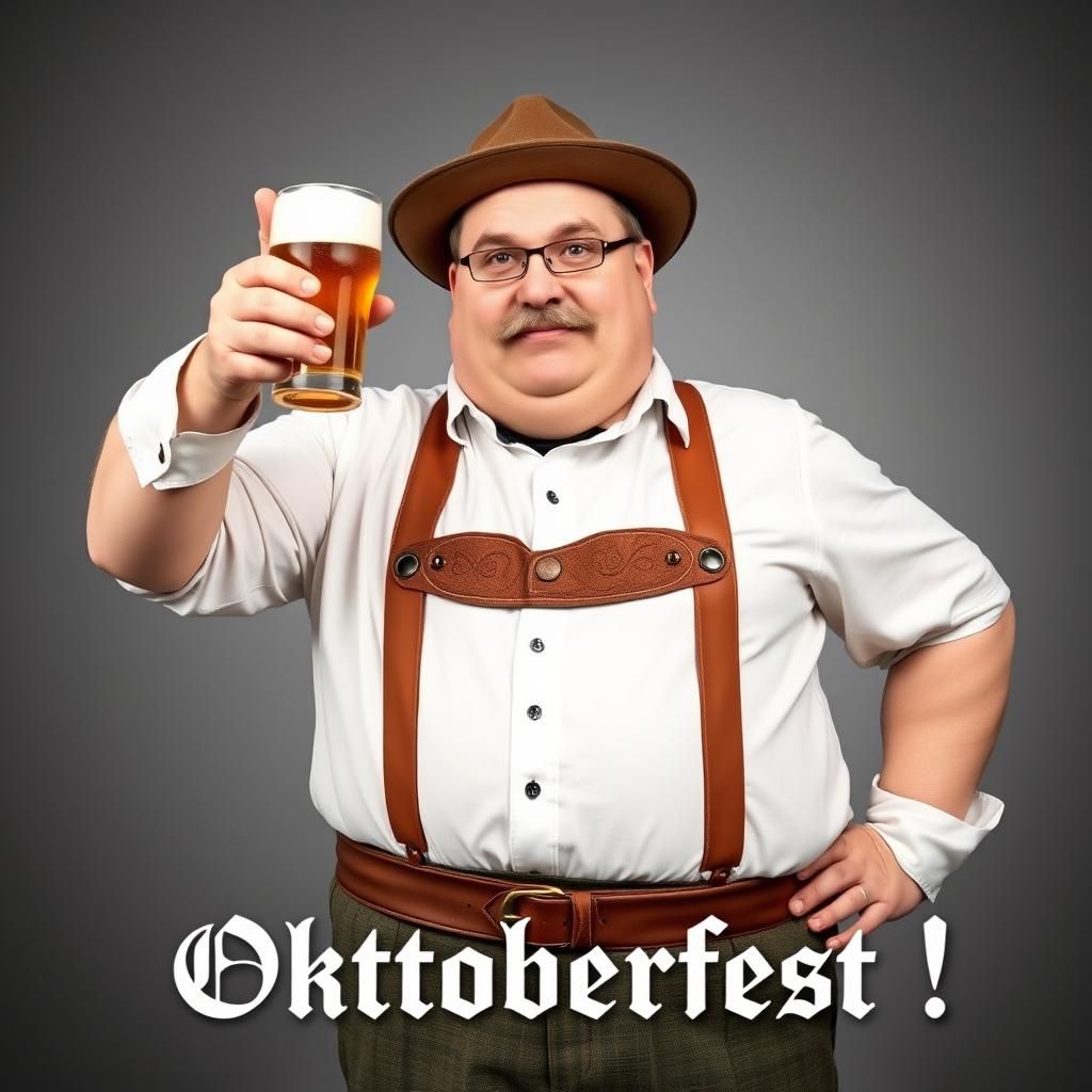 Oktoberfest Man with Beer and Thumbs Up