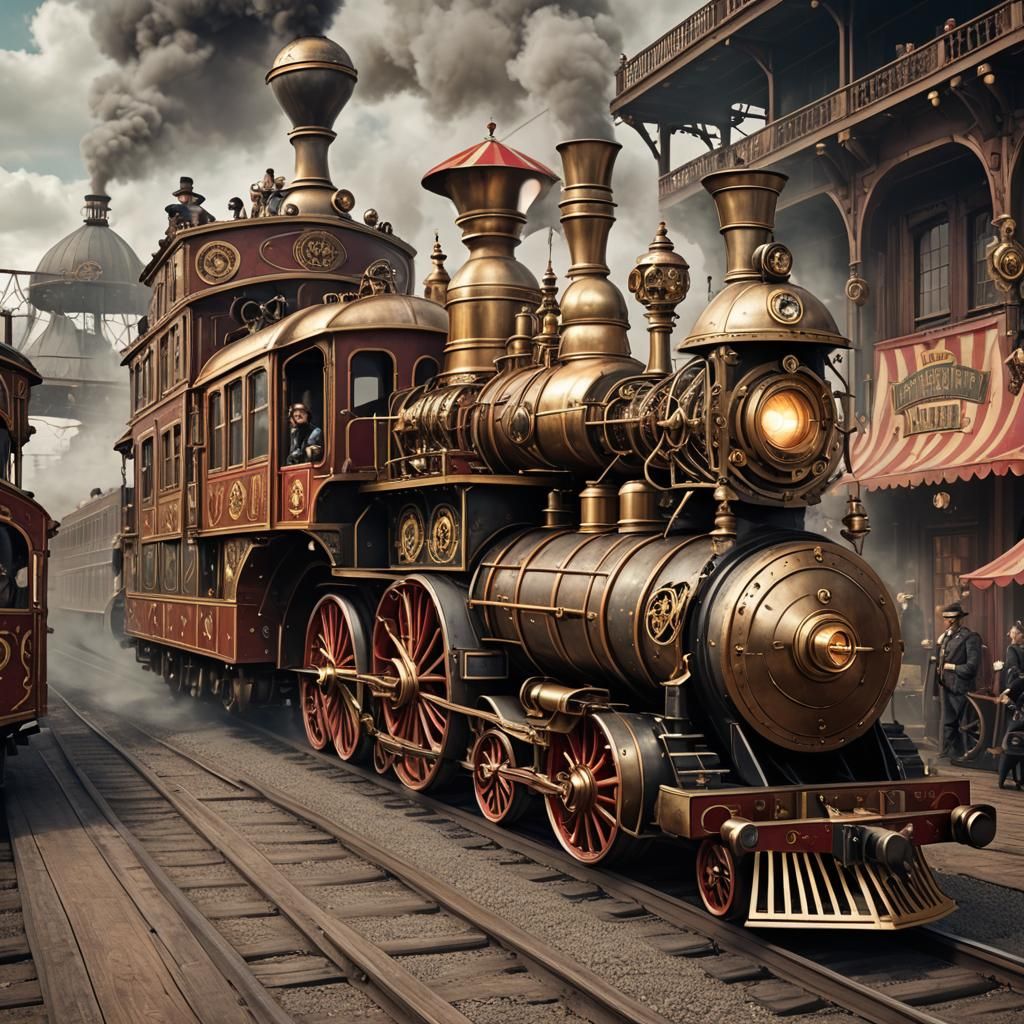 Steampunk Circus Train: A Mechanical Marvel