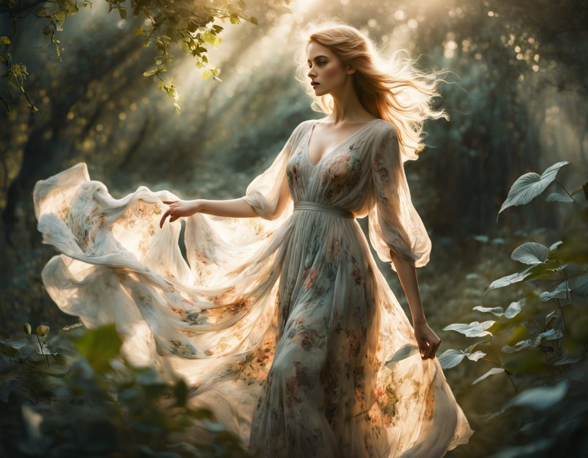 Woman in Ethereal Garden, Paula Pietranera Inspired