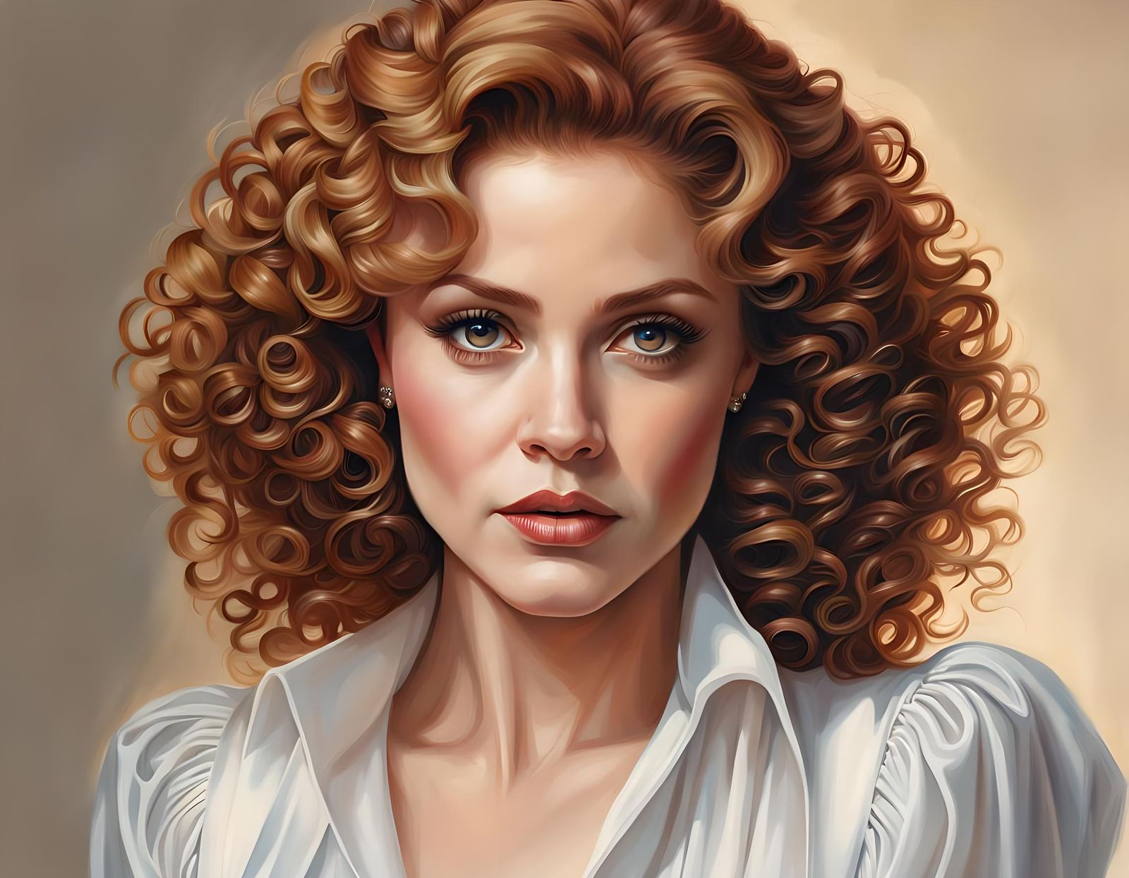 Hyperrealistic Portrait of a Woman in White