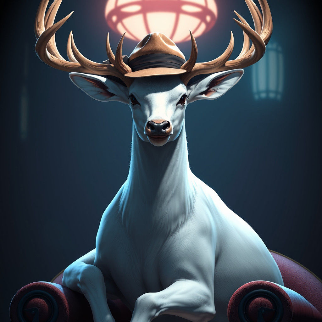 White Buck Detective in Anime 3D Art Style