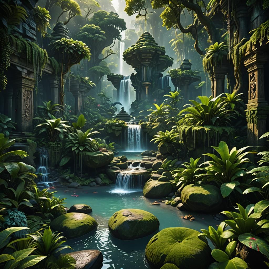 Utopian Jungle Matte Painting in Unreal Engine