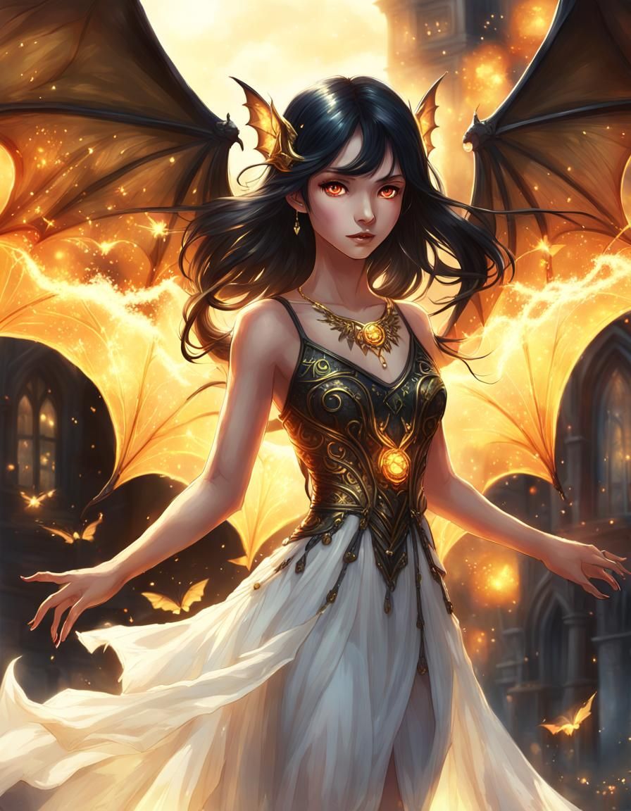 High Fae with Bat Wings and Combustion Magic