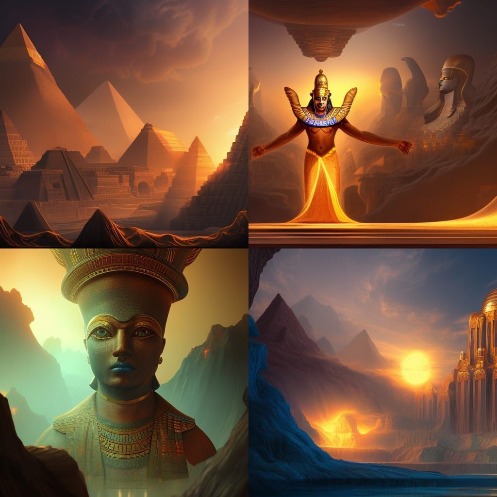Ra: Egyptian Sun God in Detailed Matte Painting